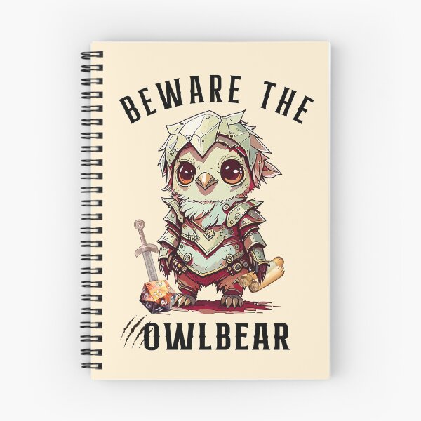 Item preview, OWLBEAR: Beware the owlbear, cute dnd adventurer with armour sword and d20 dice designed and sold by DungeonAtelier.