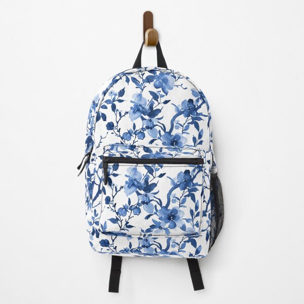 Item preview, Pattern of Flowers and Branches in Blue Tones designed and sold by celiacreatec.