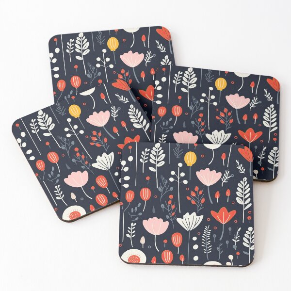 Item preview,  Scandinavian flower leaf pattern in black designed and sold by Bubblegirl17.