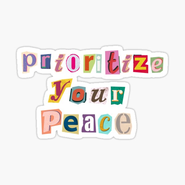 Vista previa del artículo con la obra «Prioriza tu paz», diseñado y vendido por Letter & Petal.