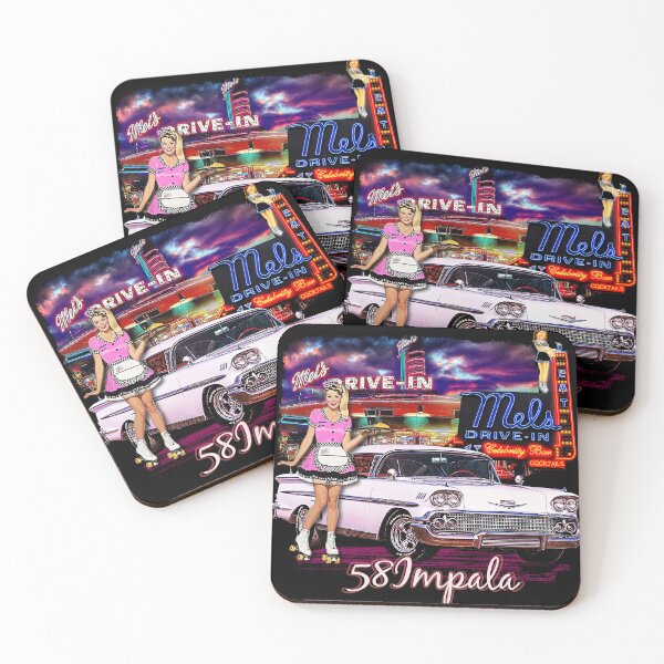 Item preview, 1958 Chevy Impala Vintage Muscle Car 50s Hot Rod Art designed and sold by AGED Limited.