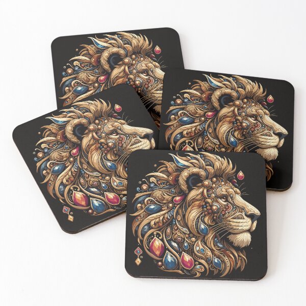 Item preview, Lion's Majesty Digital Art with Precious Gemstone Embellishments 3 designed and sold by iwcus.