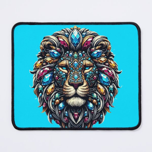 Item preview, Lion's Majesty Digital Art with Precious Gemstone Embellishments 4 designed and sold by iwcus.
