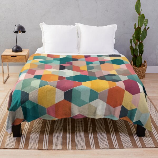 Item preview, hexagonal mosaic color block pattern pastel tone designed and sold by JangmiHorang.