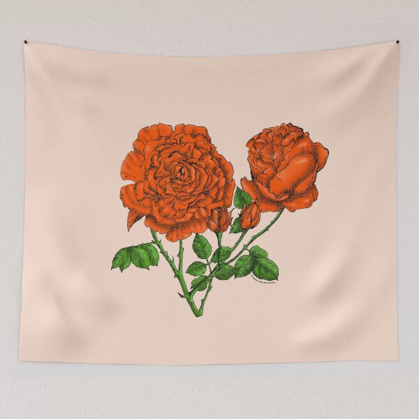 Item preview, Orange Cupped Rose Bloom Very Full 40+ Petals In 3+ Rows designed and sold by Rachael Taylor.