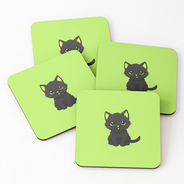 Item preview, Cute Black Cat With Light Grassy Green Eyes designed and sold by SassyArtistry.