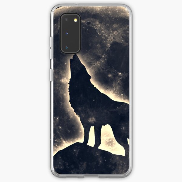 Wolf, moon, fantasy, wild, dog, wolves Samsung Galaxy Soft Case