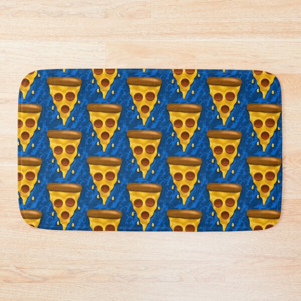 Item preview, Pizza Slice with Highlights and Shadows, Blue Background, by Zeesdesign on Redbubble designed and sold by ZEESDESIGN.