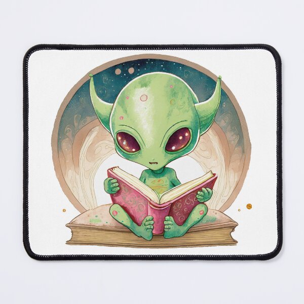 Item preview, Sweet little alien reading a book designed and sold by UFOFashionista.