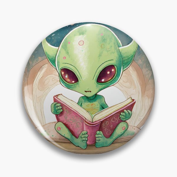 Item preview, Sweet little alien reading a book designed and sold by UFOFashionista.