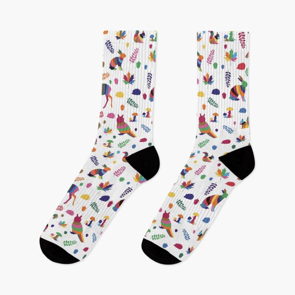 Item preview, colorful striped forest animals – seamless fabric pattern designed and sold by colorofmagic.