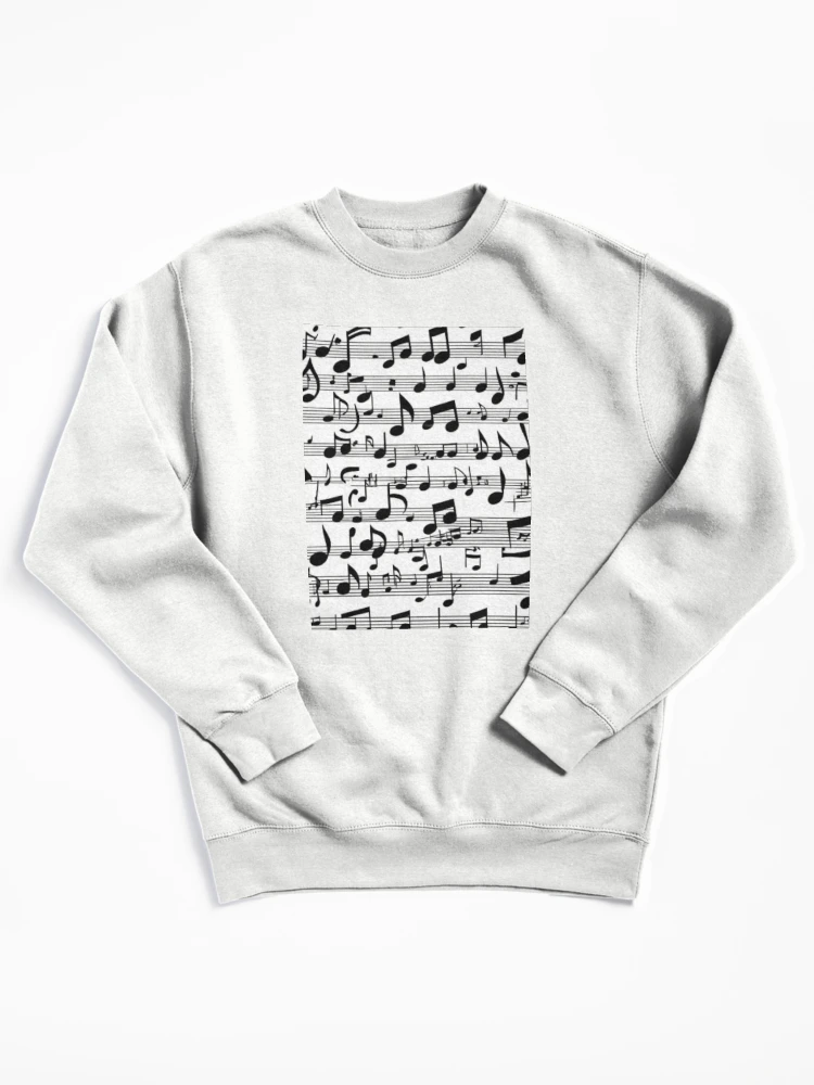 Thumbnail 1 of 6, Pullover Sweatshirt, Musical notes designed and sold by BubbleTextBox.