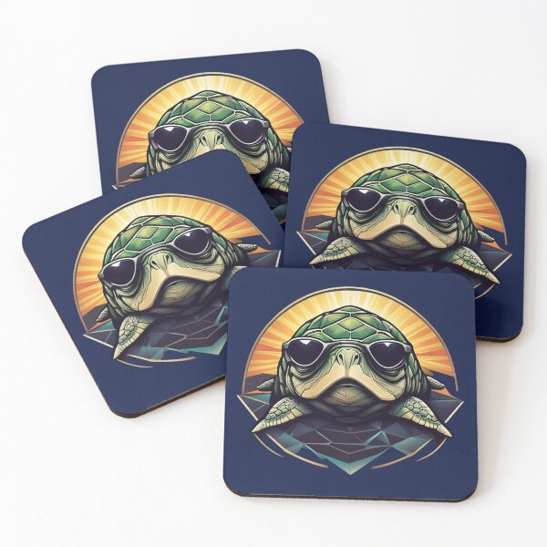 Item preview, Stylish turtle with sunglasses - trendy reptile fashion designed and sold by P4nd3L.