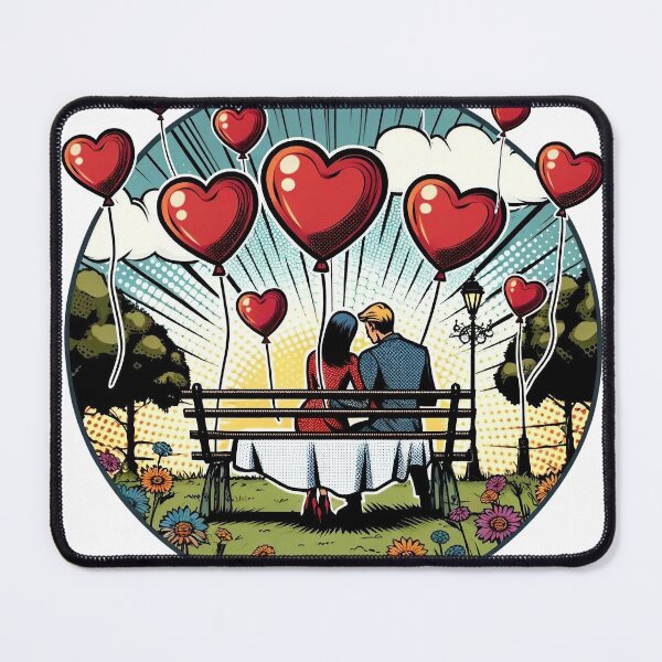 Item preview, Lovers on the bench designed and sold by lu-print-design.