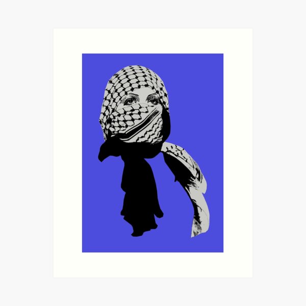Item preview, Woman in Palestinian Keffiyeh Monochrome designed and sold by FairieDance.