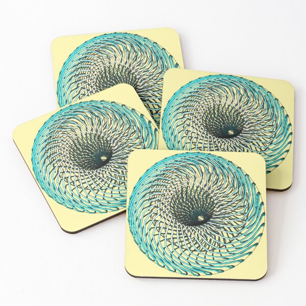 Item preview, 3D gradient blue jet turbine mandala  designed and sold by Whimsy Trail Co.