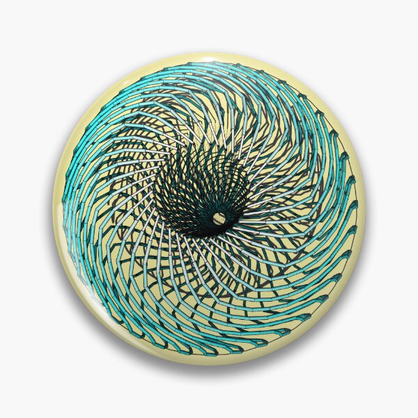 Item preview, 3D gradient blue jet turbine mandala  designed and sold by Whimsy Trail Co.