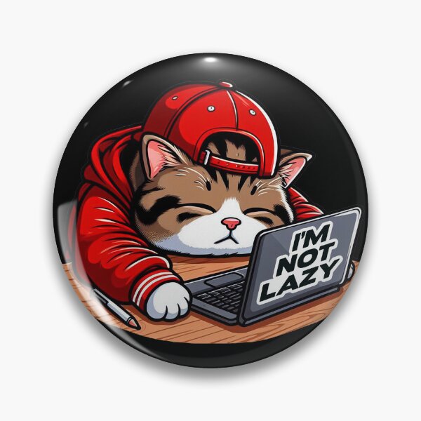 Artikelvorschau, Ich bin nicht faul Meme Chubby Tabby Cat Take A Nap Laptop entworfen und verkauft von plushism.