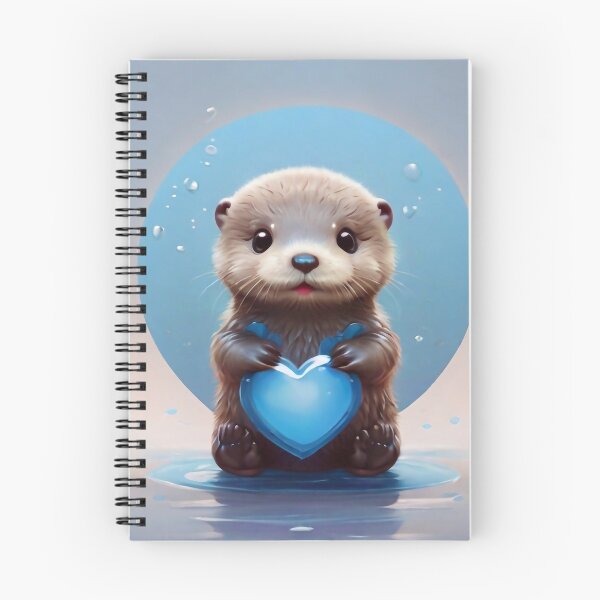 Item preview, Baby otter with a blue heart designed and sold by m-y-A-I-A-R-T-.
