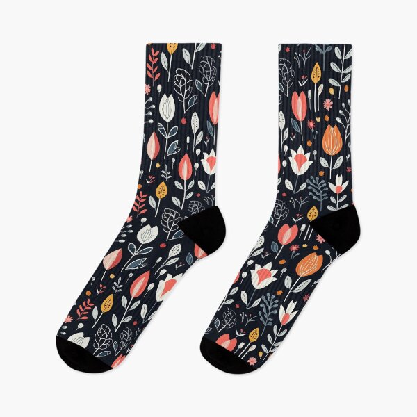 Item preview,   Scandinavian flower leaf pattern  in black designed and sold by Bubblegirl17.