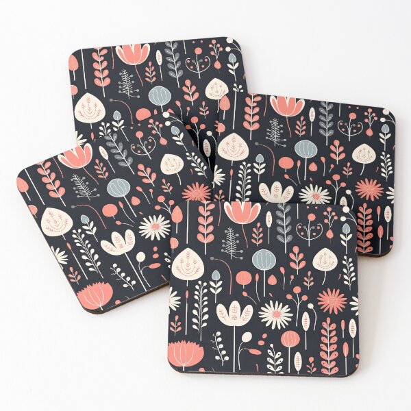 Item preview,   Scandinavian flower leaf pattern  in black designed and sold by Bubblegirl17.