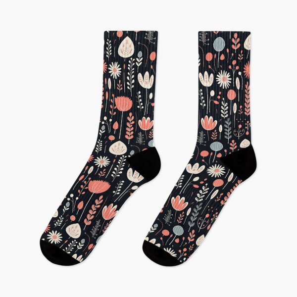 Item preview,   Scandinavian flower leaf pattern  in black designed and sold by Bubblegirl17.
