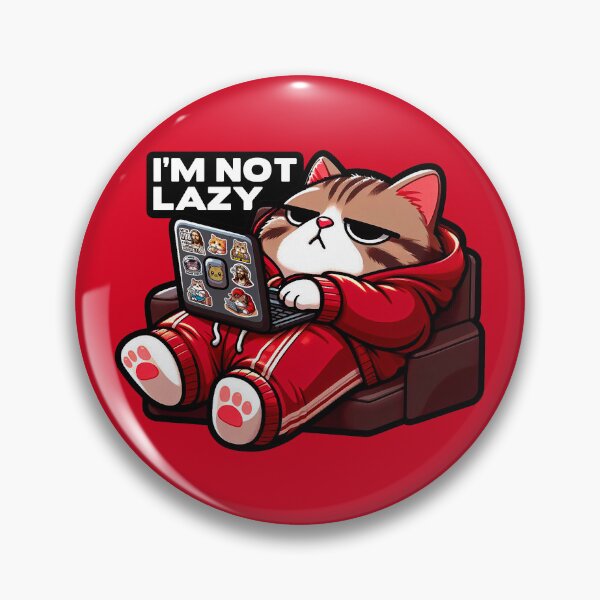 Artikelvorschau, Ich bin nicht faul Meme Chubby Tabby Cat Relaxing Laptop Comfy Sofa entworfen und verkauft von plushism.