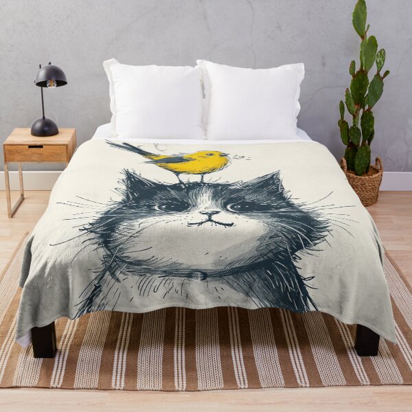 Item preview, Annoyed Cat in a Canary Hat: Minimalistic Expression designed and sold by Piotrek0001.