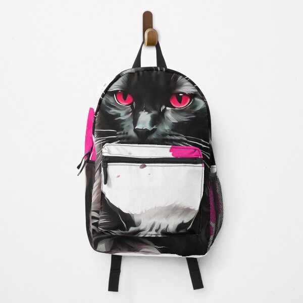 Item preview, Pink Poppy Black Cat - Oil Painting In Chinese Art Style designed and sold by SassyArtistry.
