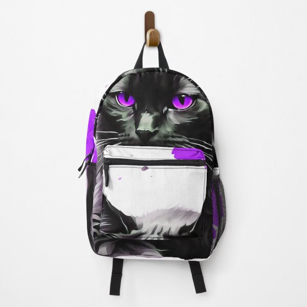 Item preview, Purple Poppy Black Cat - Oil Painting In Chinese Art Style designed and sold by SassyArtistry.