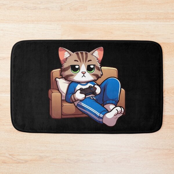 Item preview, Tabby Cat Playing Game Relaxing Comfy Sofa designed and sold by plushism.