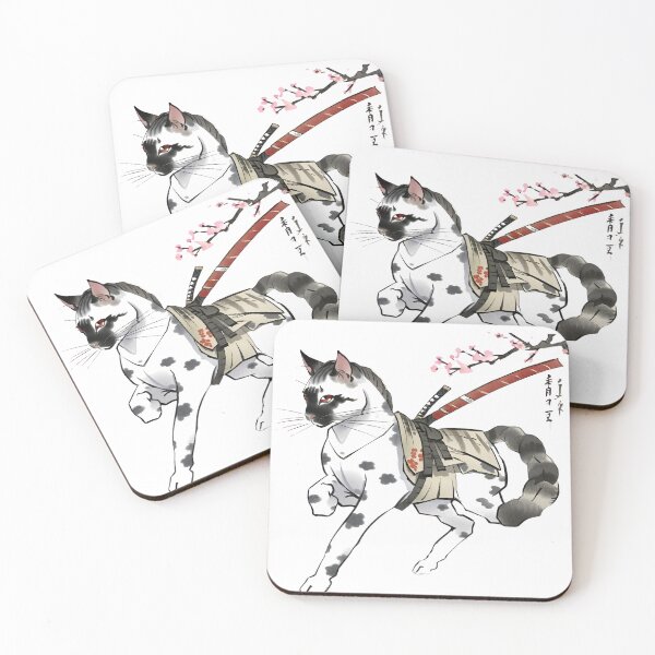 Item preview, Cute Warrior: Katana,Samurai Ninja Calico Cat Horse designed and sold by Design 91maji.