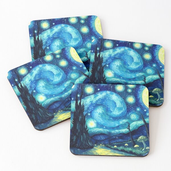 Item preview, Blue Starry Night - Magic Mushroom Forest #23 designed and sold by Scarlet Swan.