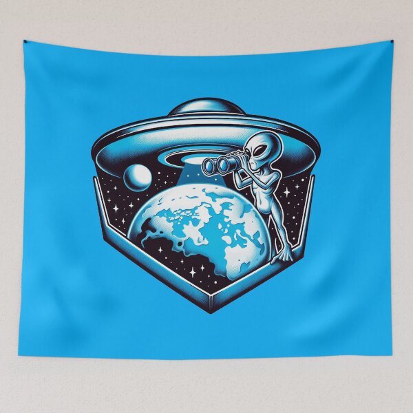 Item preview, Alien Observing Earth from a Spaceship designed and sold by UFOFashionista.
