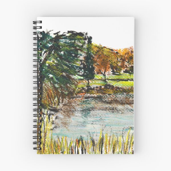 Item preview, The Lake at Trentham Gardens - Mixed Media Urban Sketch designed and sold by paleheather.
