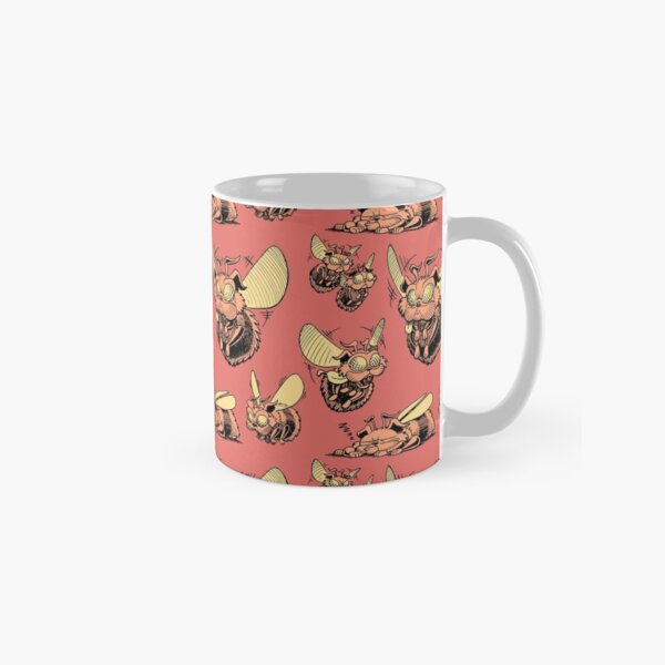 Pug Bees - Orange Pattern Classic Mug
