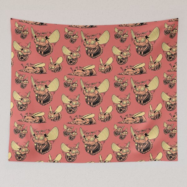 Item preview,  Pug Bees - Orange Pattern designed and sold by ChrisWhartonArt.
