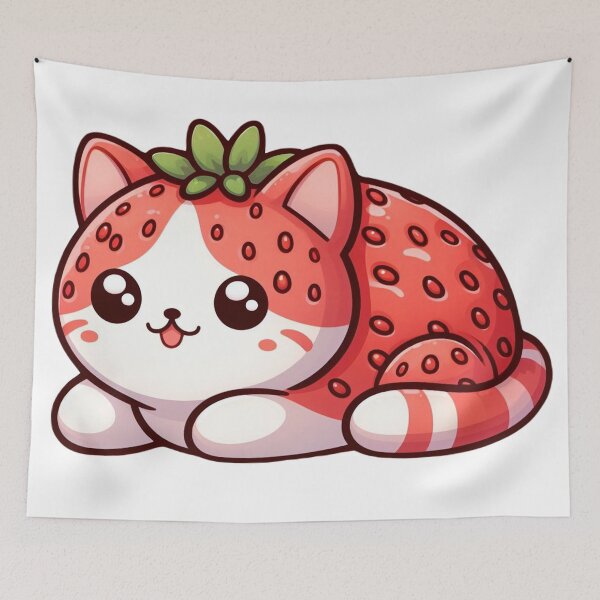 Item preview, Cute Strawberry Kitty Kawaii designed and sold by Delidream.