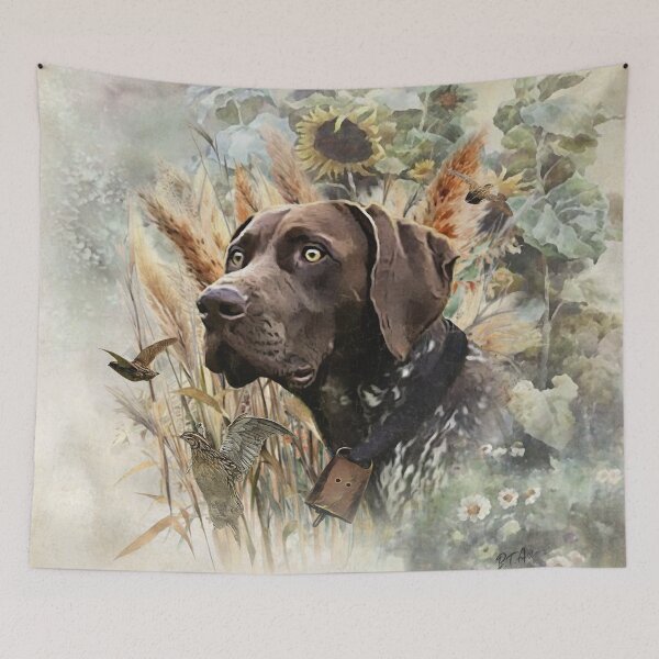 Item preview, Quail hunting with German Shorthaired Pointer  designed and sold by TammyHunterArt.