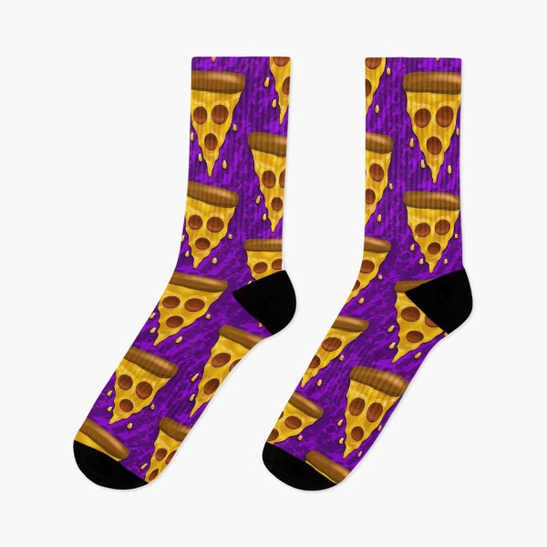 Item preview, Pizza Slice with Highlights and Shadows, Purple Background, by Zeesdesign on Redbubble designed and sold by ZEESDESIGN.