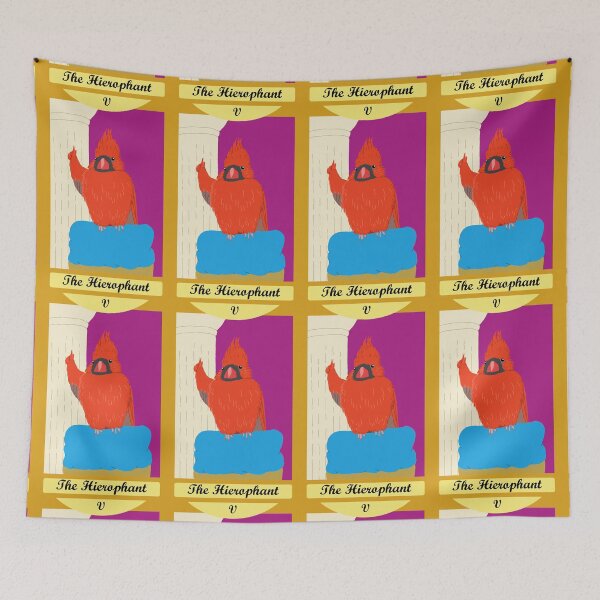 Item preview, The Hierophant Bird Tarot Card With Cardinal designed and sold by TiffinByLK.