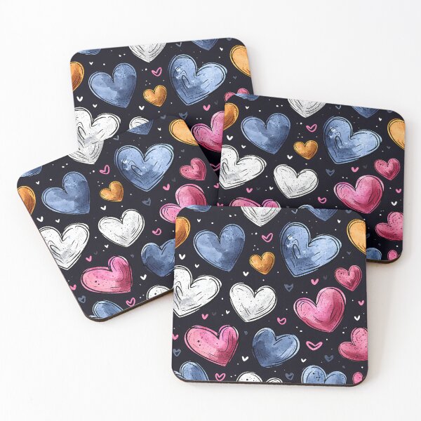 Item preview, Colorful hearts pattern design designed and sold by randrdesign.
