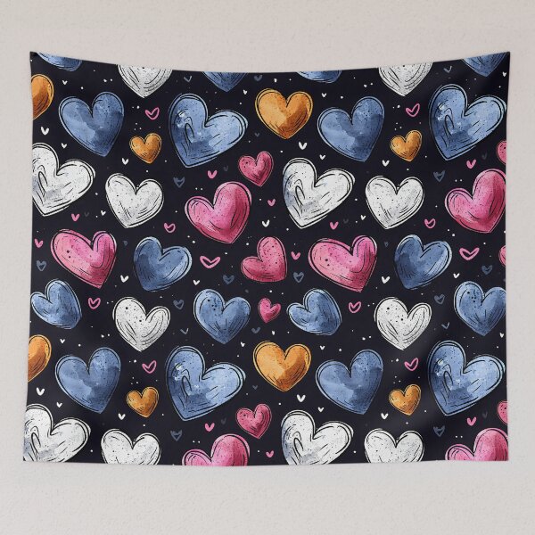 Item preview, Colorful hearts pattern design designed and sold by randrdesign.