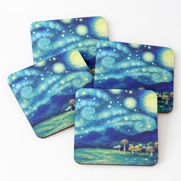 Item preview, Blue Starry Night - Magic Mushroom Forest #25 designed and sold by Scarlet Swan.