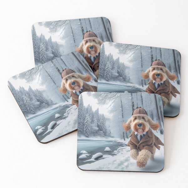 Item preview, Sherlock Spinone in the Snow by heidiannemorris by heidiannemorris ©️  designed and sold by FOLK ART FUSION by heidiannemorris.
