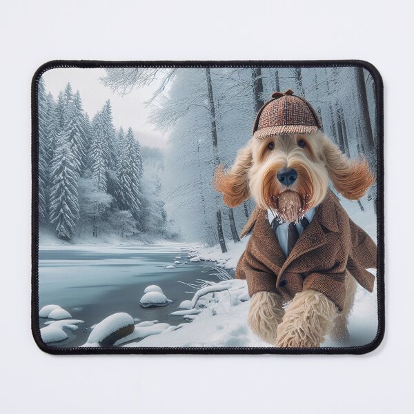 Item preview, Sherlock Spinone in the Snow by heidiannemorris by heidiannemorris ©️ designed and sold by FOLK ART FUSION.