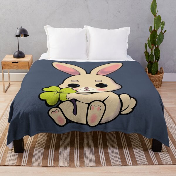 Item preview, Funny bunny with four leaf clover designed and sold by coyoteink.
