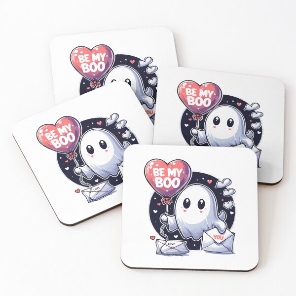 Item preview, Be My Boo - Adorable Ghost with Love Balloon designed and sold by Designowner.