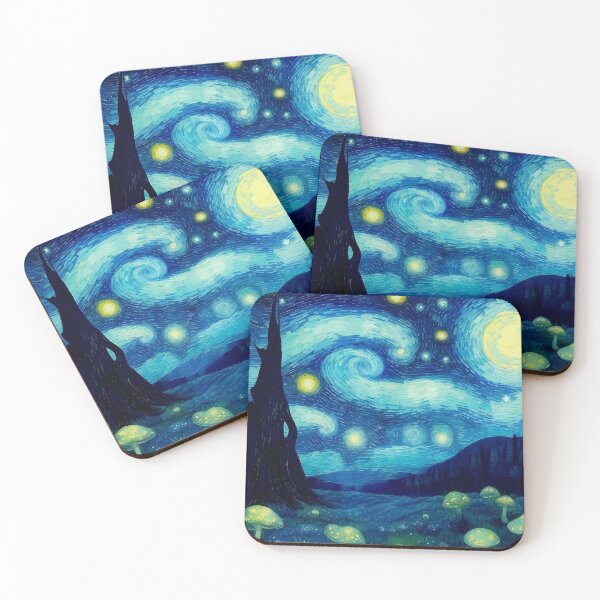 Item preview, Blue Starry Night - Magic Mushroom Forest #27 designed and sold by Scarlet Swan.