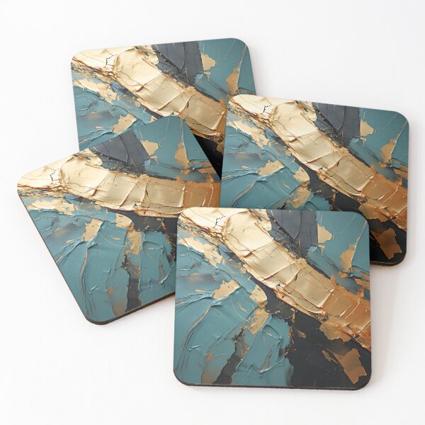 Item preview, Gold and Chaos: An Abstract Exploration of Color and Texture designed and sold by ArteeInnovation.